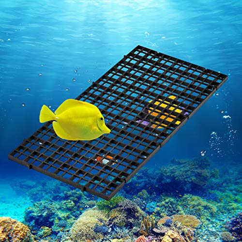 WEAVERBIRD 2 Pcs Aquarium Divider Tray Plastic Grid Divider Tray Egg Crate for Aquarium Fish Tank Bottom Isolation, Black - color: Black
