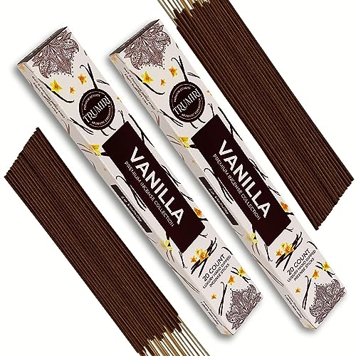 Vanilla Incense Sticks - Total 40 Insence-Sticks - Dual Pack of 20 Insense - Inciensos - Inscents - Natural Non Toxic Ingredients - Incents - Incence - Inscense - Insents - color: Vanilla, size: Pack of 2 (40 Sticks)