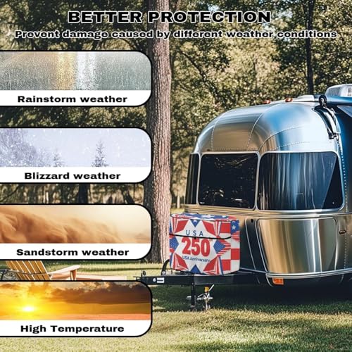 Howilath 250Th Anniversary Propane Tank Cover Trailer Travel Accessories Dual 30Lb RV Camper Propane Tank Cover - color: 250Th Anniversary, size: Medium(Double 30LB)