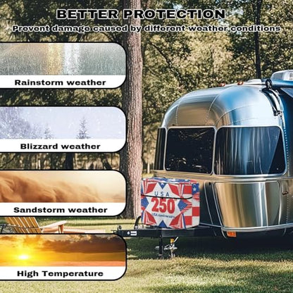 Howilath 250Th Anniversary Propane Tank Cover Trailer Travel Accessories Dual 30Lb RV Camper Propane Tank Cover - color: 250Th Anniversary, size: Medium(Double 30LB)