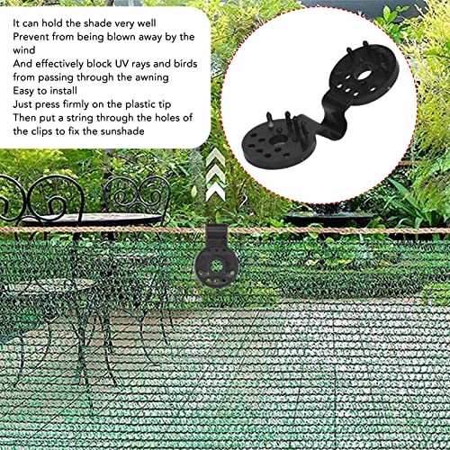 100 Piece Shade Cloth Plastic Clips Mesh Clip,Tarp Clips Shade Cloth Heavy Duty Lock Grip for Sun Shade Net, Anti Bird Netting, Garden Netting, Shade Fabric Accessories - color: Black