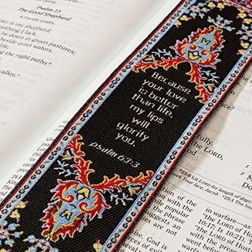 Logos Bookmark -Psalm 63:3, Christian, Cloth Carpet Bookmark - color: Your Love is Better Than Life, size: Single