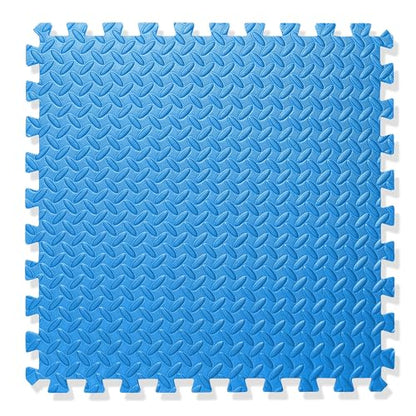 Philosophy Gym Pack of 30 Exercise Flooring Mats - 24 x 24 Inch Foam Rubber Interlocking Puzzle Floor Tiles - Blue - color: 120 Sq Ft, 1/2" Thick - Blue