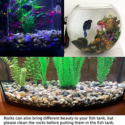 Pebbles for Plants 1.8 lb Natural Garden Decorative Stone Outdoor Polish River Rocks 1-1.5 Inches… - size: 1.8LB, style: Colour