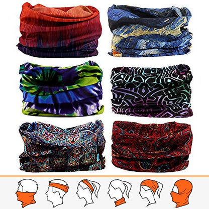 JOEYOUNG Headwear, Bandana, Neck Gaiter Head Wrap Headband Balaclava Magic Scarf - color: A-fantasy 1