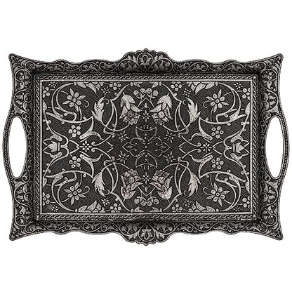 Alisveristime Big Square Zamac Serving Tray, 14.5 x 9.85 in (Black) - color: Black