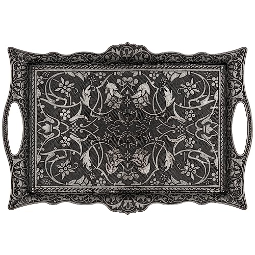 Alisveristime Big Square Zamac Serving Tray, 14.5 x 9.85 in (Black) - color: Black