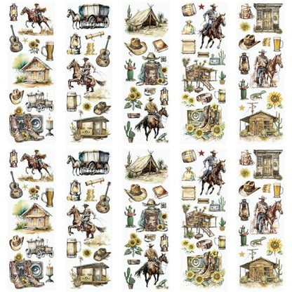 WANDIC 10 Sheets Rub On Transfer Sticker, Retro Shepherd Carriage Pattern Stickers Waterproof Transfer Decals for DIY Scrapbooking Photo Albums Furniture,11.8 * 3.9in - color: Retro Shepherd Carriage