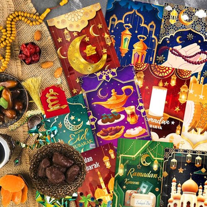 OXYLIPO 24Pcs Ramadan Mini Pocket Notepads - Moon, Mosque, and Star Pattern Lined Memo Notebooks for Eid Mubarak Party Gifts, School Classroom Rewards, Daily Memo Jotting, Islamic Holiday Activities