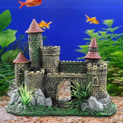 Aquarium Resin Castle Decoration, Fish Tank Ornament, Architecture, European Design, Aquarium Accessory Shelter Craft