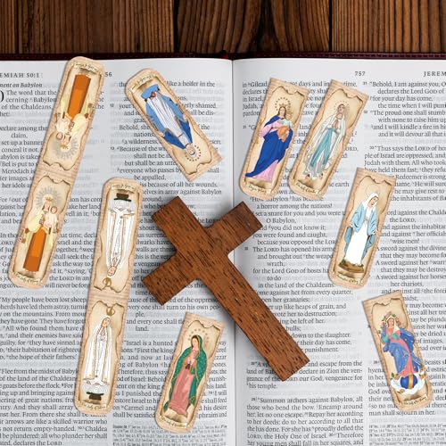 30PCS Magnetic Virgin Mary Bookmarks, Catholic Book Marks Featuring Our Lady of Guadalupe, Our Lady of Fatima, Religious Bible Page Markers Gifts for Women Men, Church Accessories - style: Virgin Mary