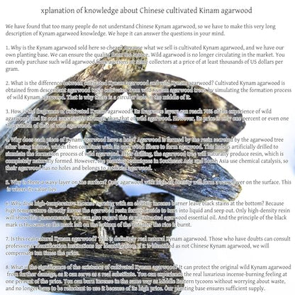 Chinese Natura Kynam Agarwood （Qinan Oud） - Boasts a Distinctly Unique Aroma, Ideal for Home Incense, Meditation & More | Sustainable Harvesting (Weight 20g -Upper Medium Grade -Block) - color: Weight 20g -Upper Medium Grade -Block