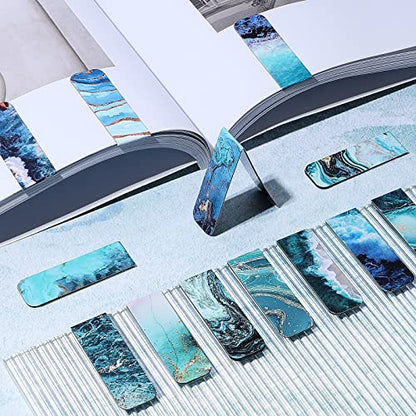 Zonon 24 Pcs Ocean Magnetic Bookmarks Summer Blue Magnet Page Markers Page Clip Funny Bookmark Gifts for Graduation Reading Lover Women, Men Classroom Prize Graduation Party Favors - style: Ocean