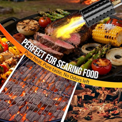 High Output Propane Torch Head with Trigger Start & Safety Lock | Heavy Duty Weed Burner, Charcoal Starter & Culinary Searing Torch for Steak, Sous Vide, fits 1lb Tank (Tank Not Included)