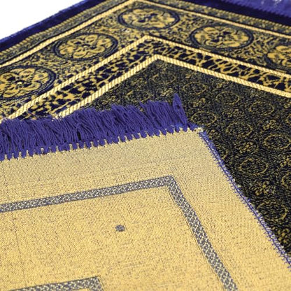 Muslim Prayer Rug, Soft Plush Thin Islamic Prayer Mat, Janamaz, Sajada, Praying Carpet, Islamic Gift for Men & Women, Islamic Ma, Eid & Ramadan Gift with Prayer Beads, 26x43 inch, Sky Blue - color: Diriyah / Skyblue
