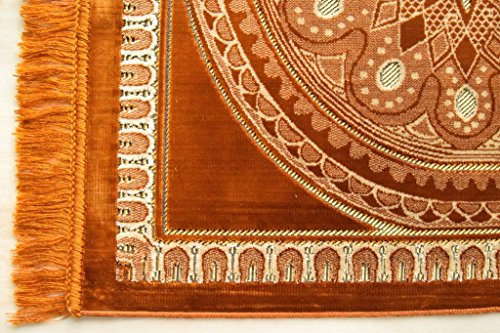 Velvet Turkish Prayer Rug - Ramadan Eid Sajadah, Namaz Mat, Design #3
