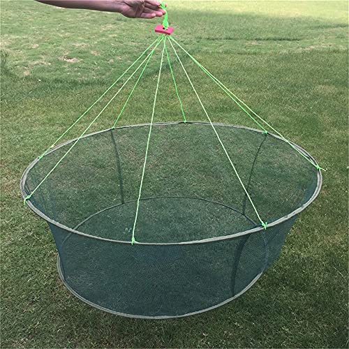 Foldable Fish Catching Net, Hand Cast Cage for Shrimp and Crab - size: Top Dia:59" Bottom Dia:47.2"