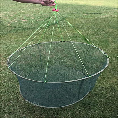Foldable Fish Catching Net, Hand Cast Cage for Shrimp and Crab - size: Top Dia:59" Bottom Dia:47.2"