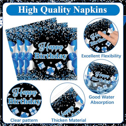 Qyeahkj 100 Pcs 11th Birthday Decorations for Boys Official Teen Supplies Plate Napkin Forks Set Disposable Blue 11th Birthday Tableware Paper Plates Dinnerware for Kids Teenager Favors Serve 25 - style: 11th birthday