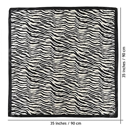AWAYTR 35” Large Satin Square Head Scarf - 2Pcs Silk Like Floral Head Scarves Square Satin Hair Scarf Bandanas for Women - color: Stripe Printing
