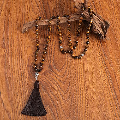 Tasbih Prayer Beads Allah & Muhammad Islamic Prayer Rosary Muslim Islam Misbaha Tasbeeh Sibha 99 Prayer Beads Necklace 33 Prayer Beads Bracelet - color: 8mm Yellow Tiger Eye 99 Beads