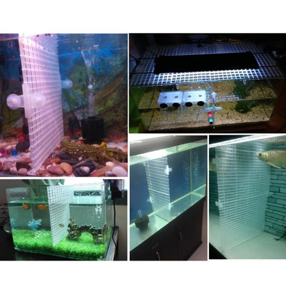 4pcs Aquarium Divider Fish Tank Grid Divider Tray Egg Crate Bottom Divider Board with 4Pcs Sucker Clips Aquarium Supplies