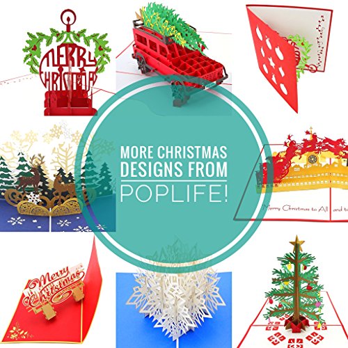 PopLife® Family Christmas Tree Car Pop Up Card, Handmade 3D Holiday Greeting, Blank Merry Christmas Note, Small Stocking Present for Friends and Family, Naughty or Nice - color: Family Christmas Tree Car