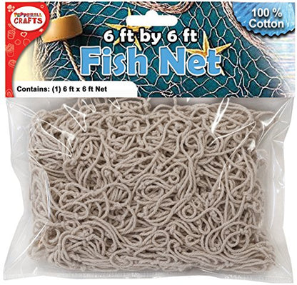 Pepperell DECTN Cotton Fish Net x 6 feet, White