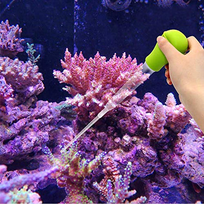 SLSON Aquarium Coral Feeder Waste Cleaner for Fish Tank Maintenance Long Pipette Suction Dropper Tool Acrylic Water Transfer Waste Remover Fish Feeder (20.4 inches)