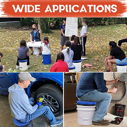 WarBull 5 Gallon Bucket Seat, 360-Degree Swivel Seat Foam Cushion Bucket Seat Lid with Waterproof Cover for Dove Duck Hunting, Fishing, Baseball, Gardening and Camping - color: Blue