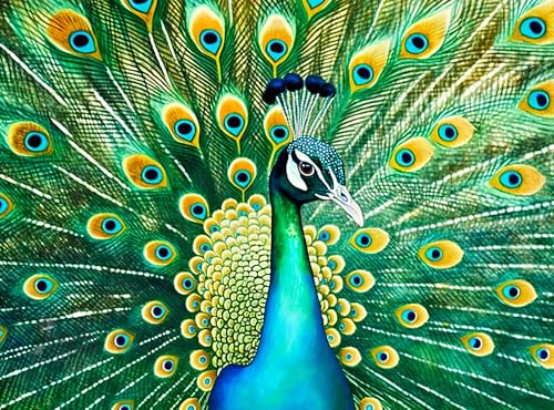 Cross & Glory | 1000 Piece Jigsaw Puzzles for Adults | Emerald Peacock - color: Emerald Peacock