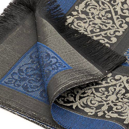 Modefa Islamic Gifts Prayer Mat | Thin Woven Praying Mat Muslim Prayer Rug | Muslim Gifts for Men Ramadan Gifts with Tesbih Prayer Beads | Ottoman Rug with Cylinder Gift Box Set (Blue) - color: Royal Blue