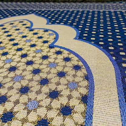 Modefa Turkish Islamic Prayer Mat Janamaz Sajjadah | Thin Woven Cotton Praying Rug Ramadan Eid Gift | Traditional Muslim Sejada for Men Women - Hira Diamond (Royal Blue) - color: Royal Blue