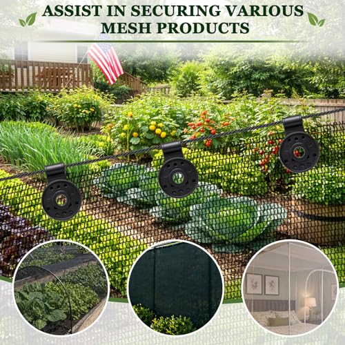 40 Pcs Shade Cloth Clips for Mesh and Thin Shade Fabric | Plastic Shade Net Fasteners, Round Black Design, for Mesh Tarps, Bird Netting, Garden Netting and Sun Shade Covers
