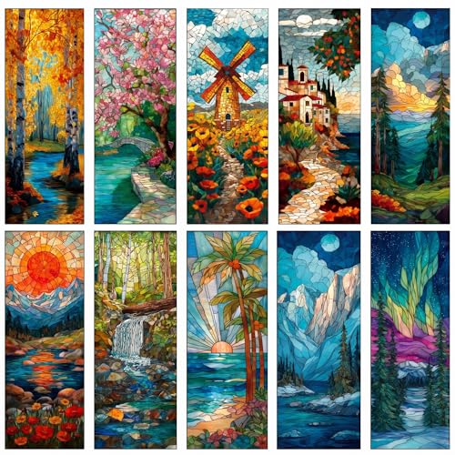 Fantasy Seasons Bookmark Gifts - Pretty Stained Glass Bookmarks - style: Seasons