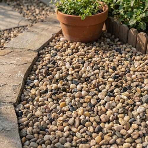 Royal Imports River Rocks, Aquarium Gravel – Natural 0.5"- 0.75" - 5 lbs | Decorative Ornamental Vase Filler Pebbles for Potted Plants, Terrariums, Vases, Succulents, Fish Tank Gravel, DIY & Crafting - size: Small - 5 lbs, style: Natural