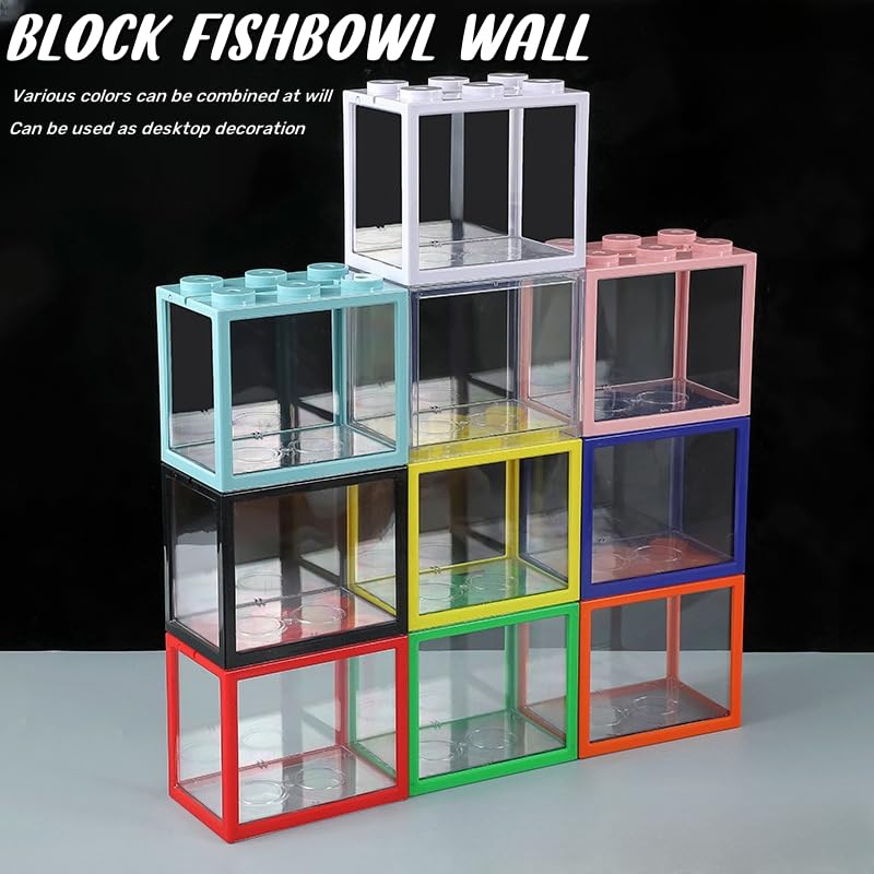 Small Betta Fish Tank, Stackable Mini Aquarium Tank Kit with Aquarium Gravel & Forest Micro Landscape, 0.6 Gallon Acrylic Cube Fish Bowl for Sea Monkeys Shrimp Snails (Green) - color: Green