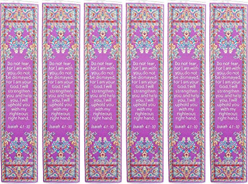 Do Not Fear, Bulk Pack of 6 Woven Fabric Christian Bookmarks, Silky Soft Isaiah 41:10 Flexible Bookmarker for Novels Books and Bibles, Traditional Turkish Woven Design, Memory Verse Gift - color: Do Not Fear, size: 6 Pack