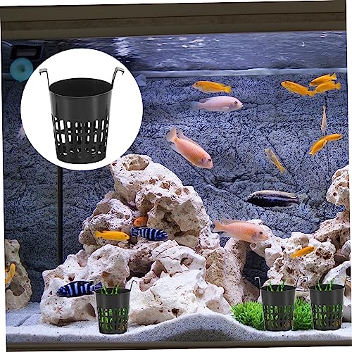 BESPORTBLE 6pcs Hydroponic Plant Basket Net Cups for Aquariums Black Water Plant Fixing Holder Suitable for Fish Tank Landscape