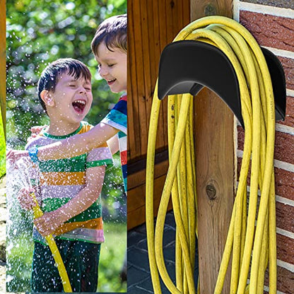 Gardzen 2-Pack Heavy Duty Hose Hanger Wall Mount Black | Durable Garden Hose Hanger Rack for Outdoor Storage, Keeps Hoses Organized with Strong Wall Mounted Support Design - size: Black - 2 Pack