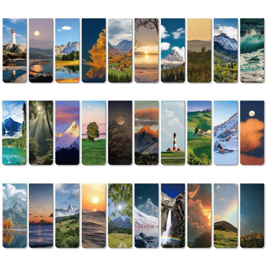 30 Pieces Bookmark, Magnetic Bookmarks for Women, Men, Book Lovers, Bookmarks Bulk for Students Teachers Reading, Natural Landscape Bookmark - size: 30 Pieces, style: Natural Landscape