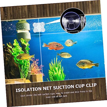 2pcs Acrylic Fish Tank Divider Clips Cups Aquarium Isolation Clips for Fish Separation and Easy to Install Suitable for Freshwater and