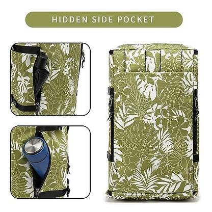 gym duffel bag backpack wrestling bag with shoe compartment 4 kinds of back method waterproof sports walking laptop - color: A-floral Green