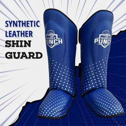 Shin Guards Kickboxing Leg Pads with Instep Protection, Muay Thai MMA Martial Arts Kicking Sparring Training Gear - color: Blue & Silver, size: X-Small