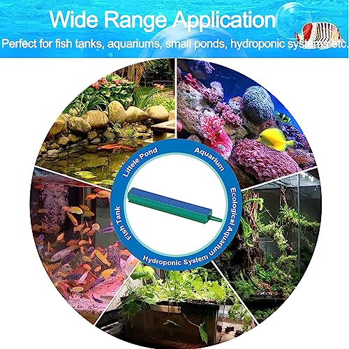 Fish Air Stone 8 Inch Airstones Kit with 5 Pcs Square Oxygen Diffuser Bubble Release Mineral Airstones for Fish Tank Pumps Small DWC Bucket Needs - color: Blue Stone Bar, size: 8 Inch 5PCS