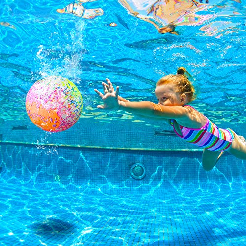 Hiboom 9 Inch Swimming Pool Diving Balls Underwater, Pools Toys Ball with Water Filling Adapter for Underwater Passing, Dribbling, Diving and Pool Games for Teens, Adults(Water Color Style) - style: Water Color Style