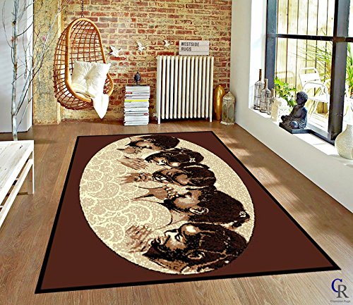 Kids Children Prayer Holding Hands Praying Novelty Area Rug (5’ 3” X 7’ 5”)