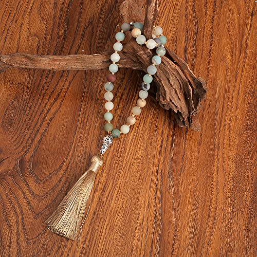 Tasbih Prayer Beads Allah & Muhammad Islamic Prayer Rosary Muslim Islam Misbaha Tasbeeh Sibha 99 Prayer Beads Necklace 33 Prayer Beads Bracelet - color: 8mm Amazonite 33 Beads