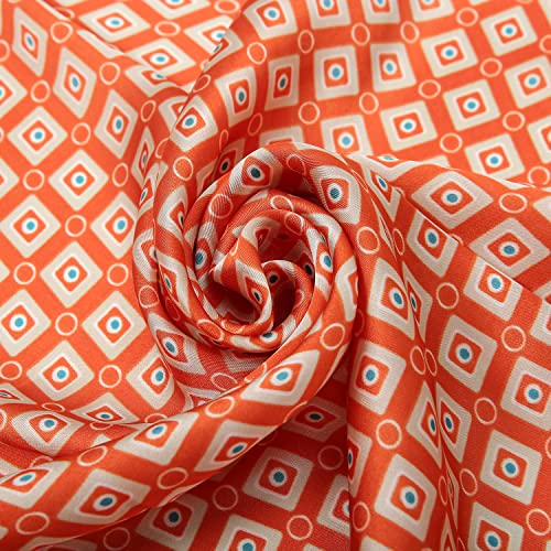 RIIQIICHY Women Head Hair Scarf Like Satin Silk Scarf Sleeping Hair Wrapping Night 27.5" - color: Ginger/Lake Blue/Orange/Red/Khaki