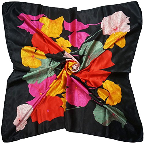 Large 35 inches Satin Square Scarf Lightweight Neck Hair Wrap Fashion Headscarf - color: A1